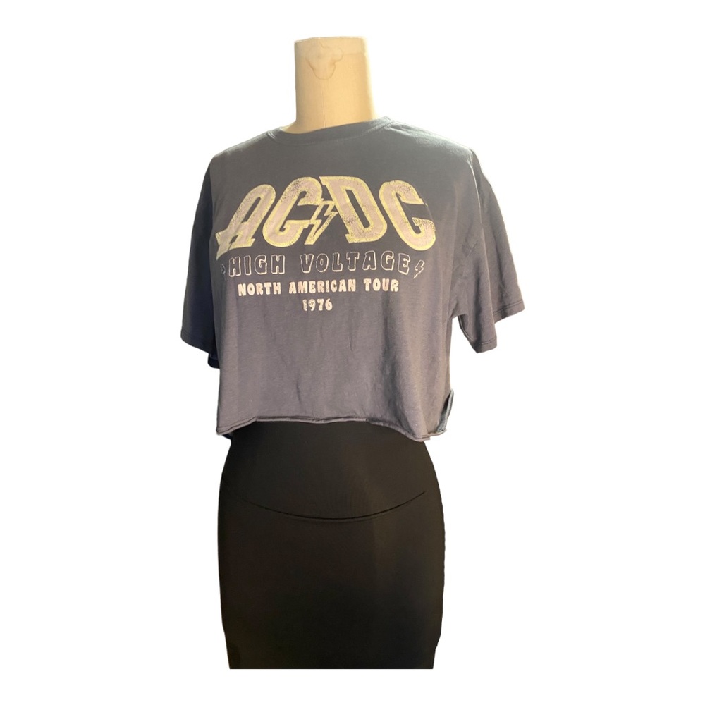 AC/DC graphic band tee cropped size extra small